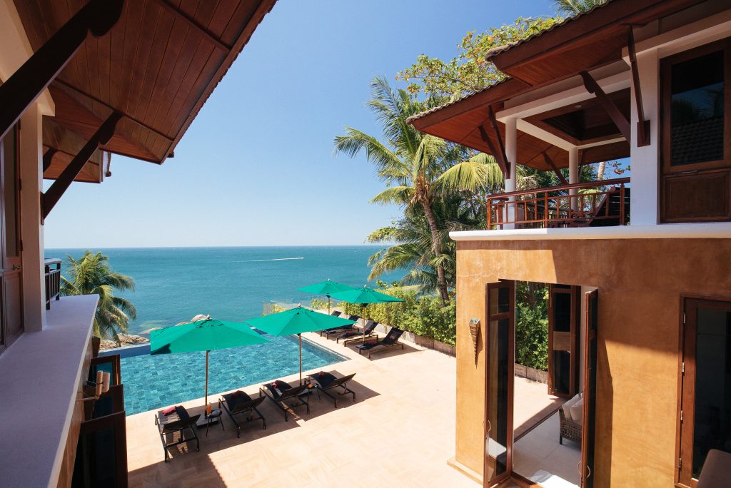 Villa Sunyata - Pool overlooking the Ocean - View from Master Bedroom 1 Entrance